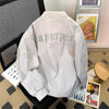 Letter Embroidery Men's Baseball Jacket Solid Color Zipper Loose Jackets American Retro Fashion Street Style Male Coat