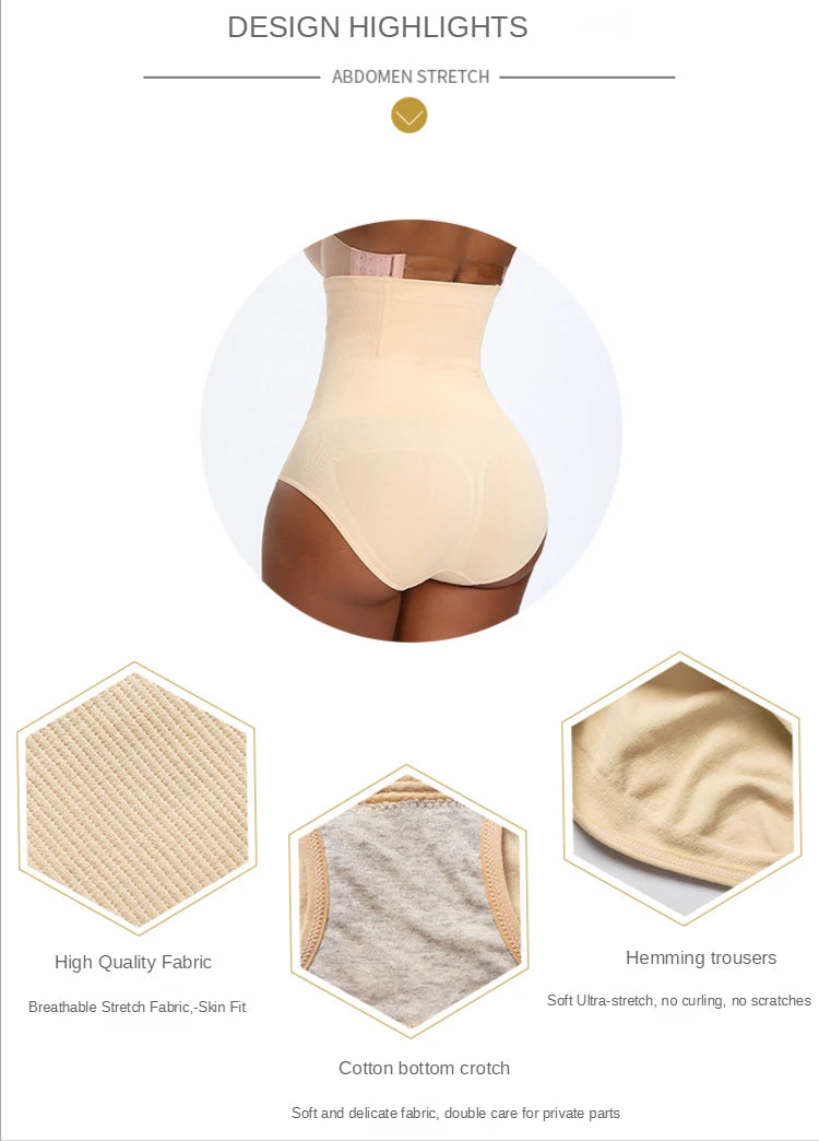 High Waist Shapewear Slimming Panties Flat Belly