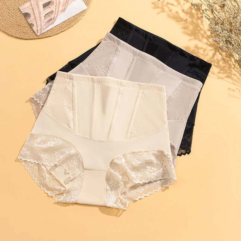 high-waist lace shapewear panties for Women Wrap The Hips Briefs