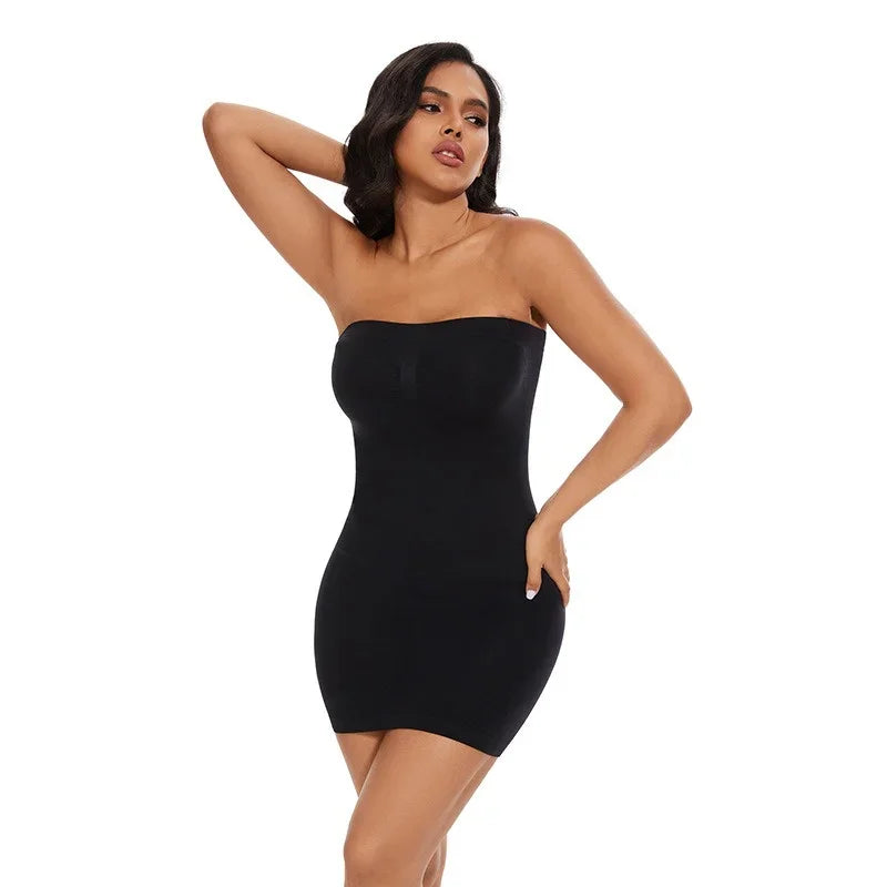Women Shapewear Strapless Full Slip On belly Control Dresses Seamless Body Shapers Slides Sweater Compression Bodysuits