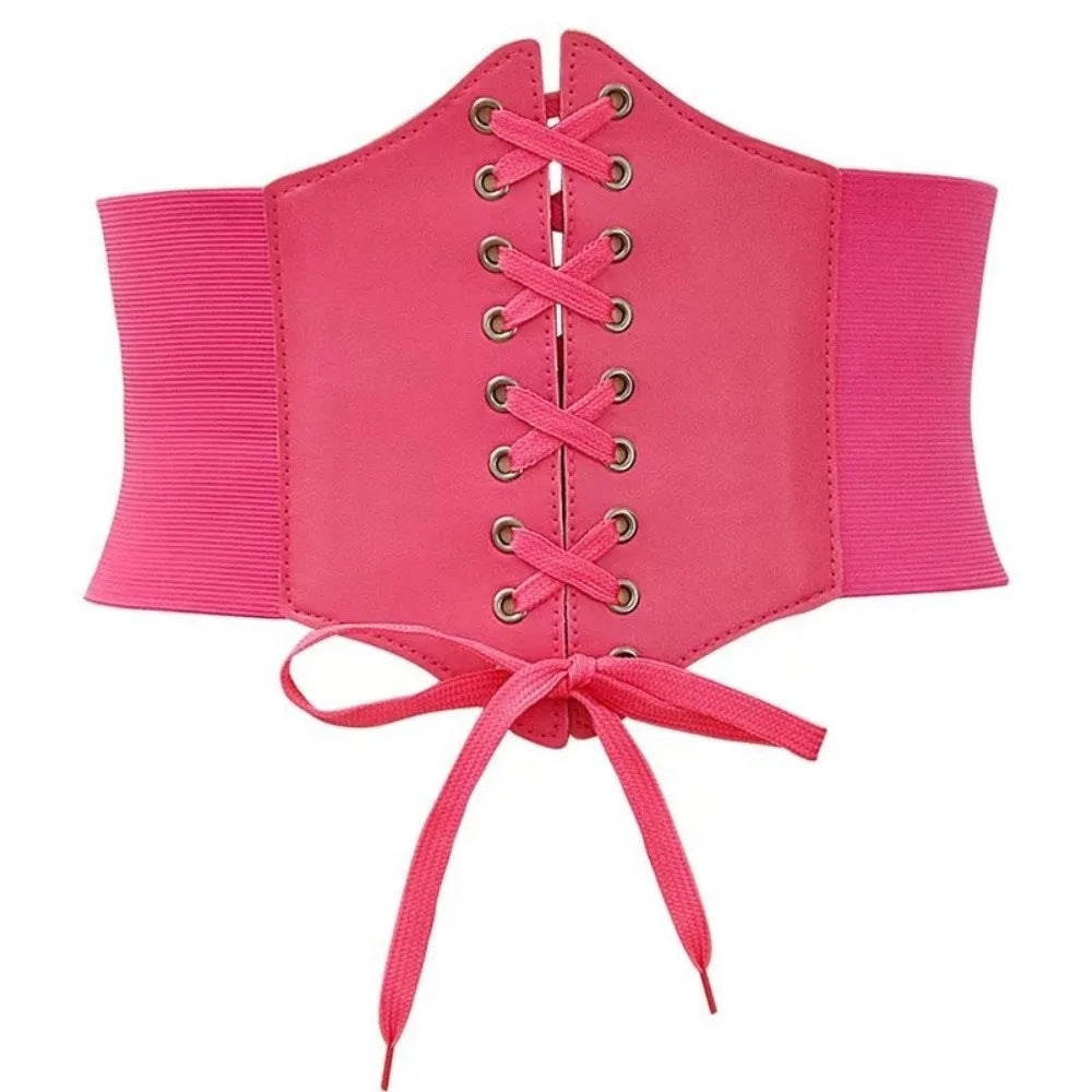 Wide Corset Waist Belt Decorative Slimming Waistband Strap External Wear Elastic Design Body Shapewear