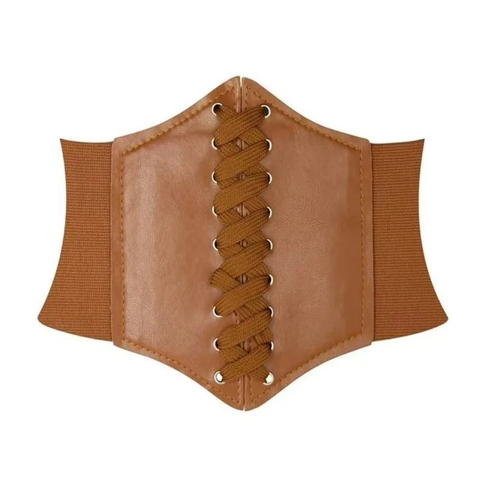 Wide Corset Waist Belt Decorative Slimming Waistband Strap External Wear Elastic Design Body Shapewear