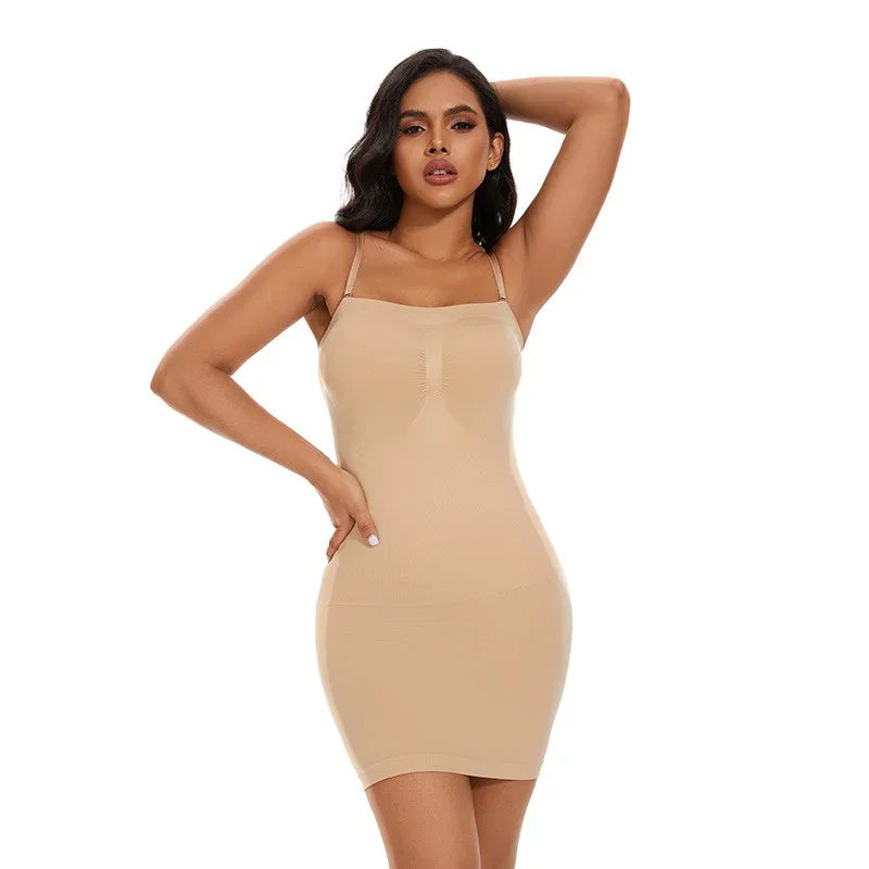 Women Shapewear Strapless Full Slip On belly Control Dresses Seamless Body Shapers Slides Sweater Compression Bodysuits