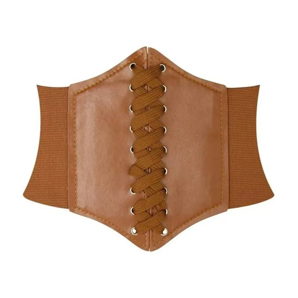 Wide Corset Waist Belt Decorative Slimming Waistband Strap External Wear Elastic Design Body Shapewear