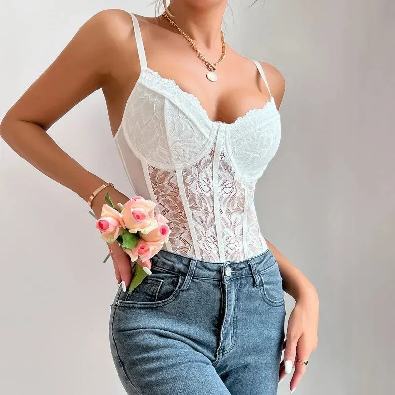 Summer Body Shaper Waist Trainer Lace Corset Bodysuit