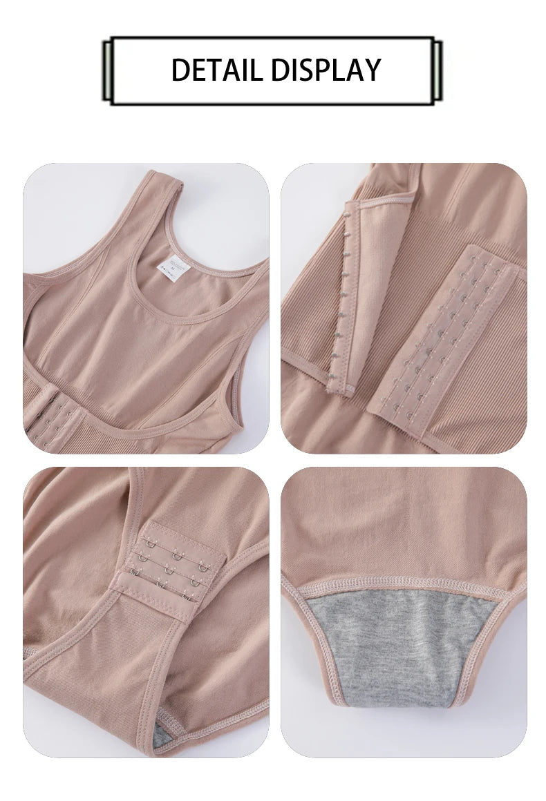 Women Bodysuit Shapewear with Hooks Belts Tummy Control Fajas Body Shaper Waist Trainer Belly Slimming Cincher Corset Tops