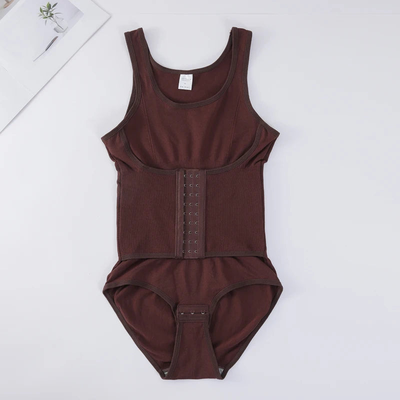 Women Bodysuit Shapewear with Hooks Belts Tummy Control Fajas Body Shaper Waist Trainer Belly Slimming Cincher Corset Tops