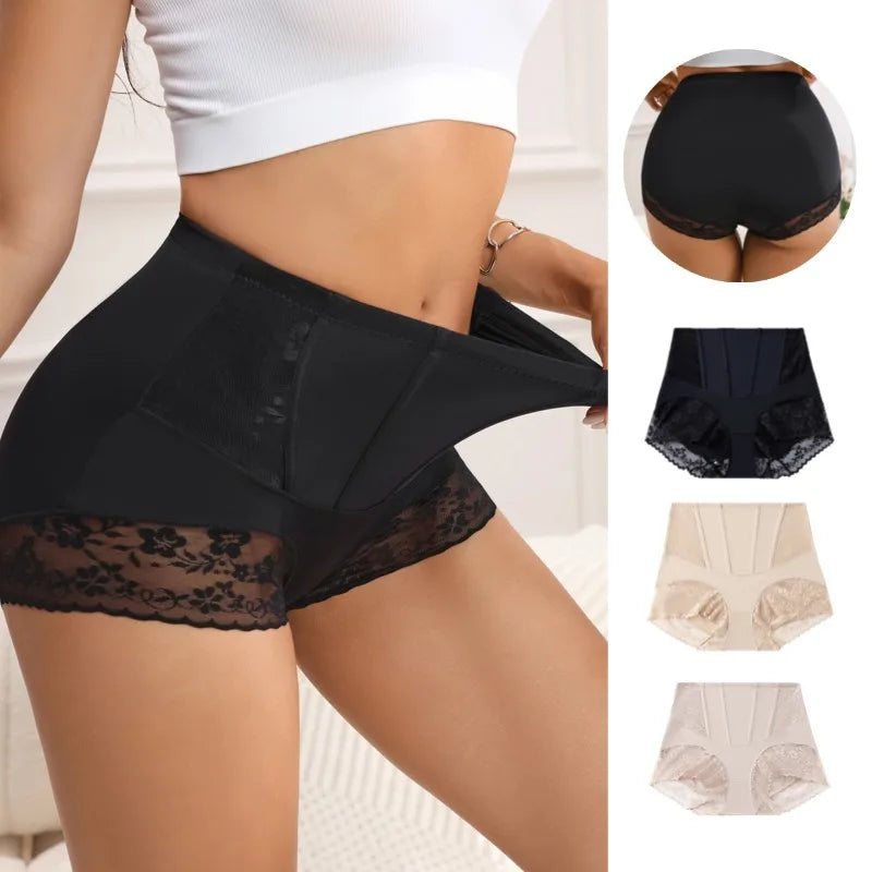 high-waist lace shapewear panties for Women Wrap The Hips Briefs